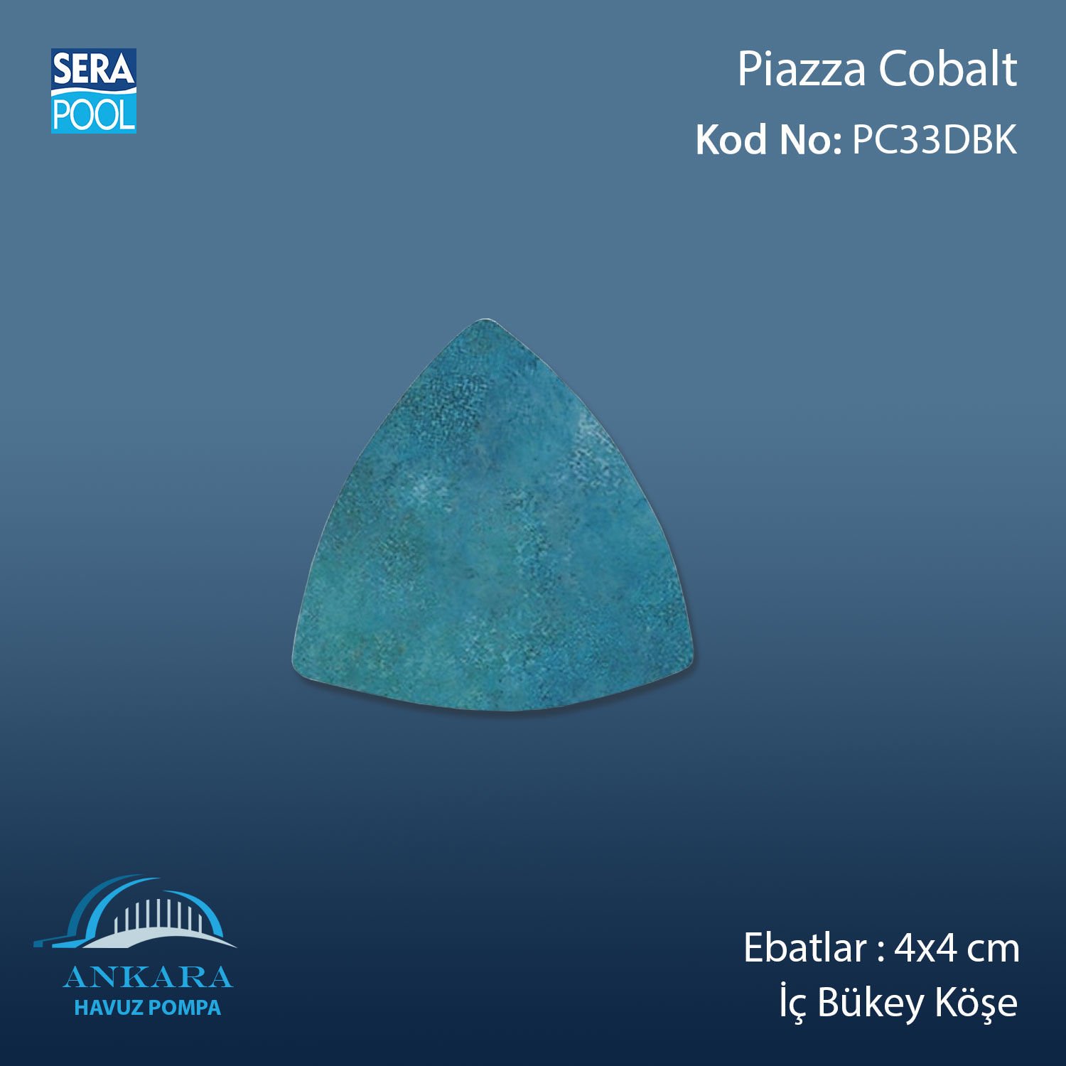 Piazza Cobalt 4x4 cm Dış Bükey Köşe