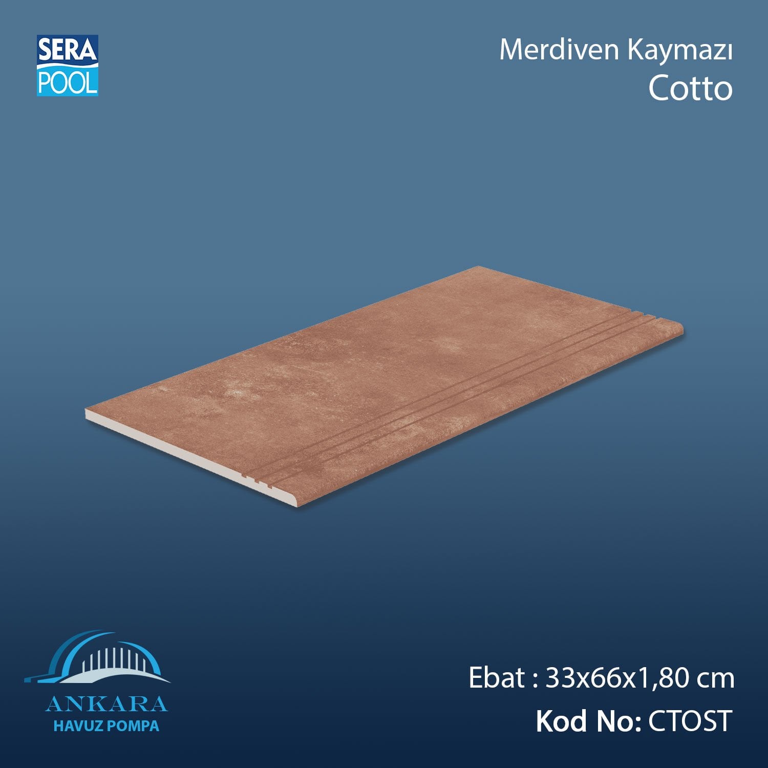 Cotto 33x66x1,80 cm Merdiven Kaymazı