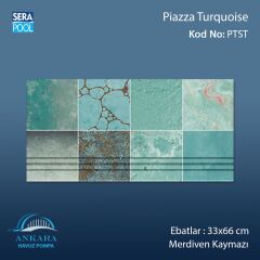 Piazza Turquoise 33x66x1,80 cm Merdiven Kaymazı