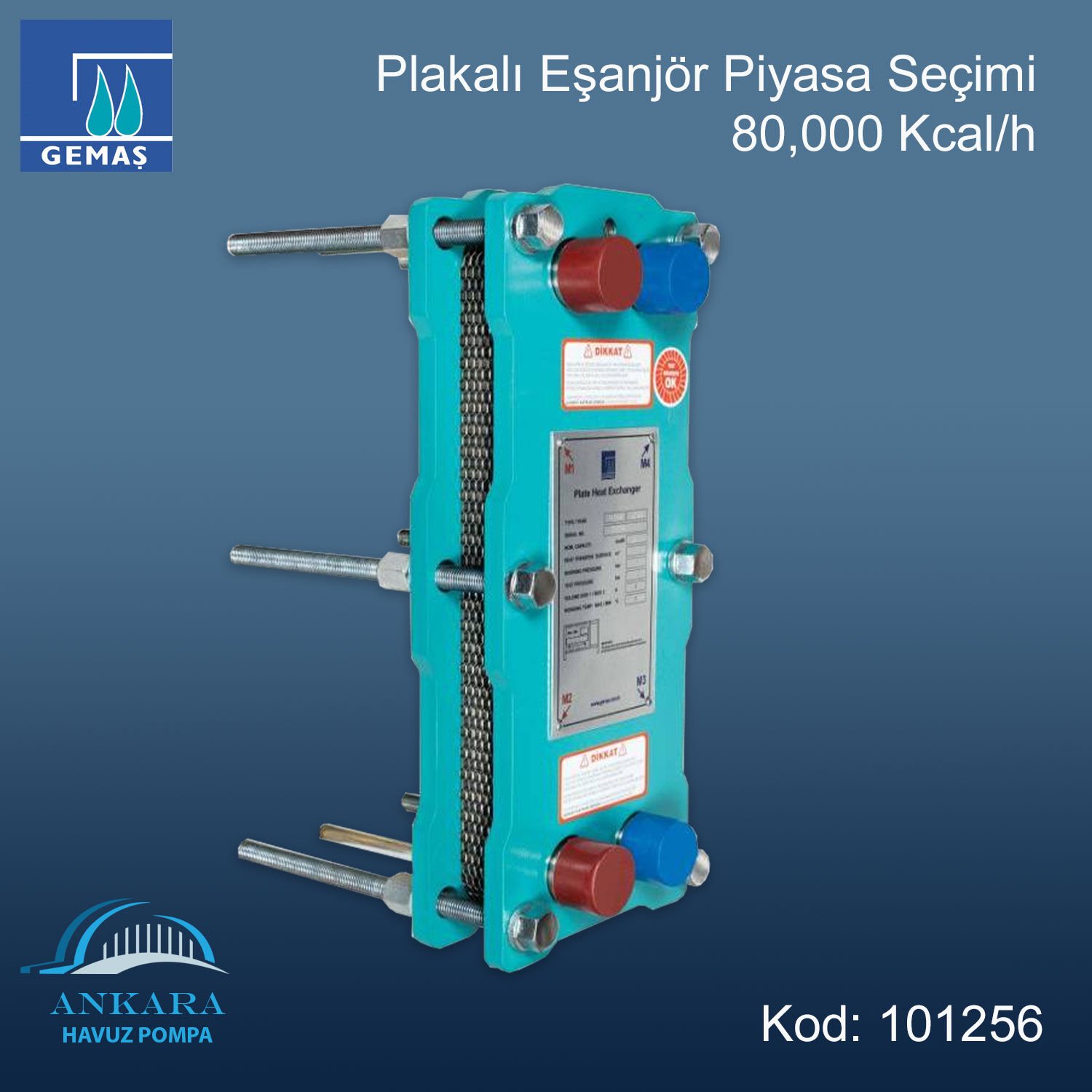 Gemaş Plakalı Eşanjör Piyasa Seçimi 80,000 Kcal/h