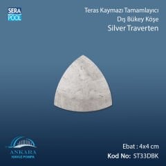 Silver Traverten 4x4 cm Dış Bükey Köşe