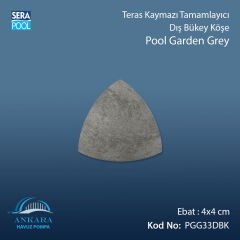 Pool Garden Grey 4x4 cm Dış Bükey Köşe