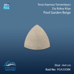 Pool Garden Beige 4x4 cm Dış Bükey Köşe