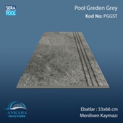 Pool Garden Grey 33x66x1,80 cm Merdiven Kaymazı
