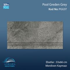 Pool Garden Grey 33x66x1,80 cm Merdiven Kaymazı