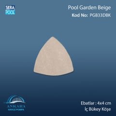 Pool Garden Beige 4x4 cm Dış Bükey Köşe