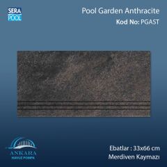 Pool Garden Anthracite 33x66x1,80 cm Merdiven Kaymazı