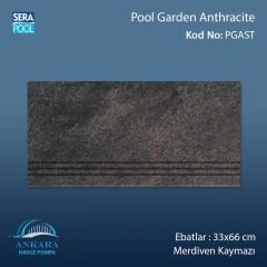 Pool Garden Anthracite 33x66x1,80 cm Merdiven Kaymazı