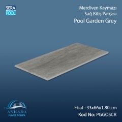 Pool Garden Grey 33x66x1,80 cm Merdiven Kaymazı Sağ Bitiş