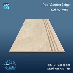 Pool Garden Beige 33x66x1,80 cm Merdiven Kaymazı