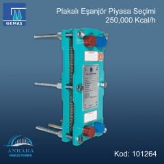 Gemaş Plakalı Eşanjör Piyasa Seçimi 250,000 Kcal/h