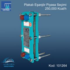 Gemaş Plakalı Eşanjör Piyasa Seçimi 250,000 Kcal/h
