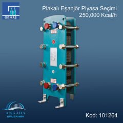 Gemaş Plakalı Eşanjör Piyasa Seçimi 250,000 Kcal/h