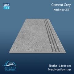 Cement Grey 33x66x1,80 cm Merdiven Kaymazı