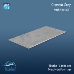 Cement Grey 33x66x1,80 cm Merdiven Kaymazı