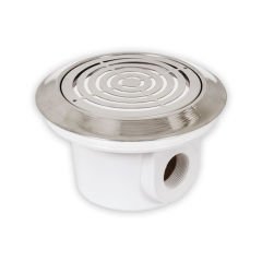 Paslanmaz Çelik Kapaklı Yuvarlak Gövdeli Dip Süzgeci - Liner Havuzlar - 1,5'' Dişli