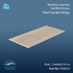 Pool Garden Beige 33x66x0,76 cm Merdiven Kaymazı Sağ Bitiş