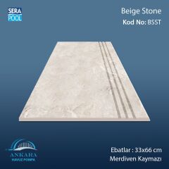 Beige Stone 33x66x1,80 cm Merdiven Kaymazı