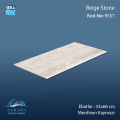 Beige Stone 33x66x1,80 cm Merdiven Kaymazı