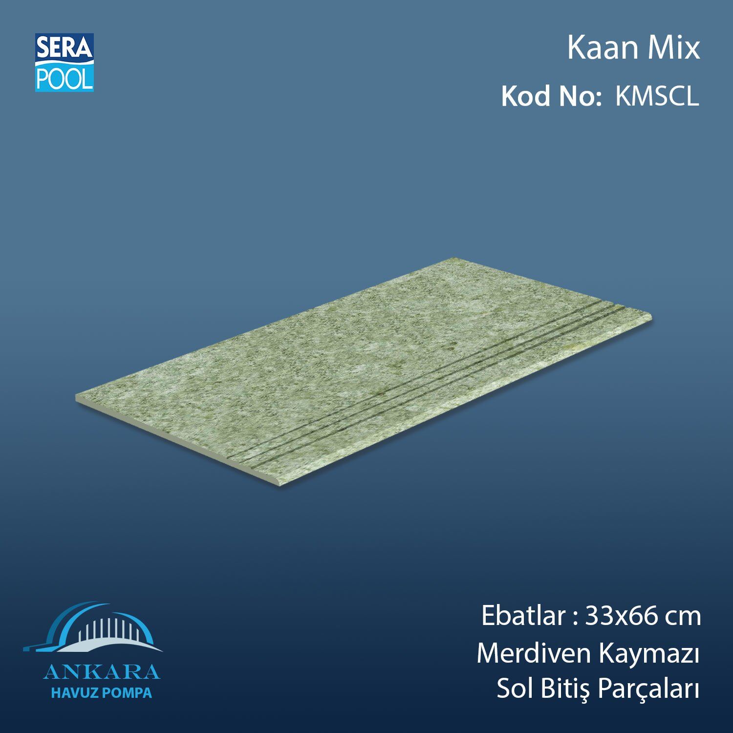 Kaan Mix 33x66x1,80 cm Merdiven Kaymazı Sol Bitiş