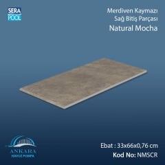 Natural Mocha 33x66x0,76 cm Merdiven Kaymazı Sağ Bitiş
