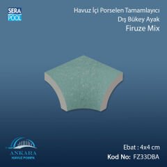 Firuze Mix 4x4 cm Dış Bükey Ayak