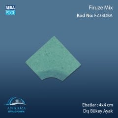 Firuze Mix 4x4 cm Dış Bükey Ayak