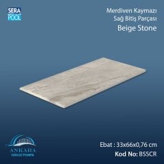 Beige Stone 33x66x0,76 cm Merdiven Kaymazı Sağ Bitiş