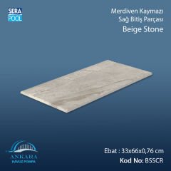 Beige Stone 33x66x0,76 cm Merdiven Kaymazı Sağ Bitiş