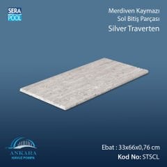 Silver Traverten 33x66x0,76 cm Merdiven Kaymazı Sol Bitiş