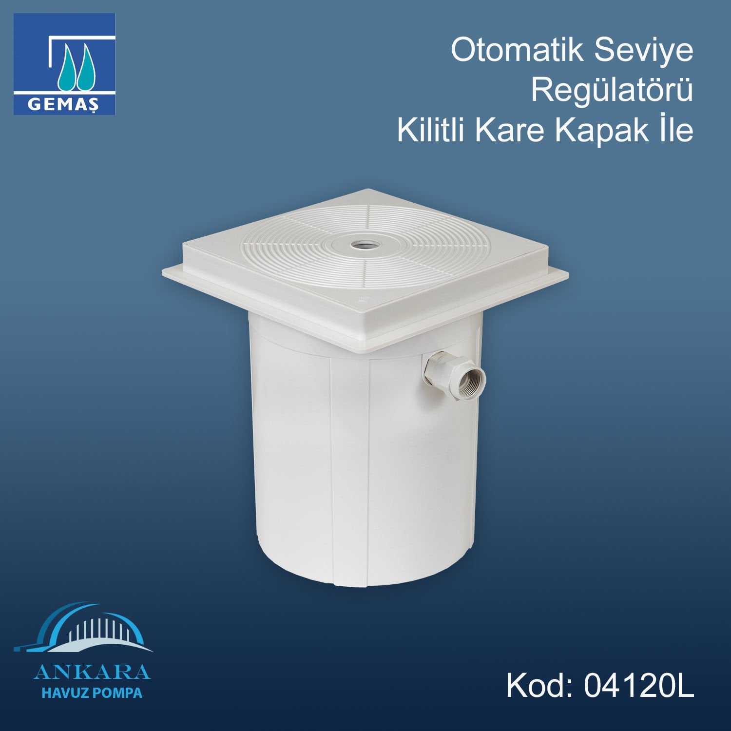 Otomatik Seviye Regülatörü, kilitli kare kapak ile