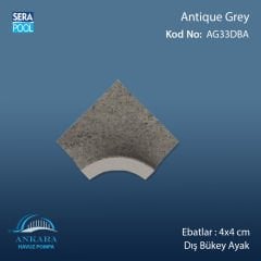 Antique Grey 4x4 cm Dış Bükey Ayak