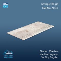 Antique Beige 33x66x1,80 cm Merdiven Kaymazı Sol Bitiş