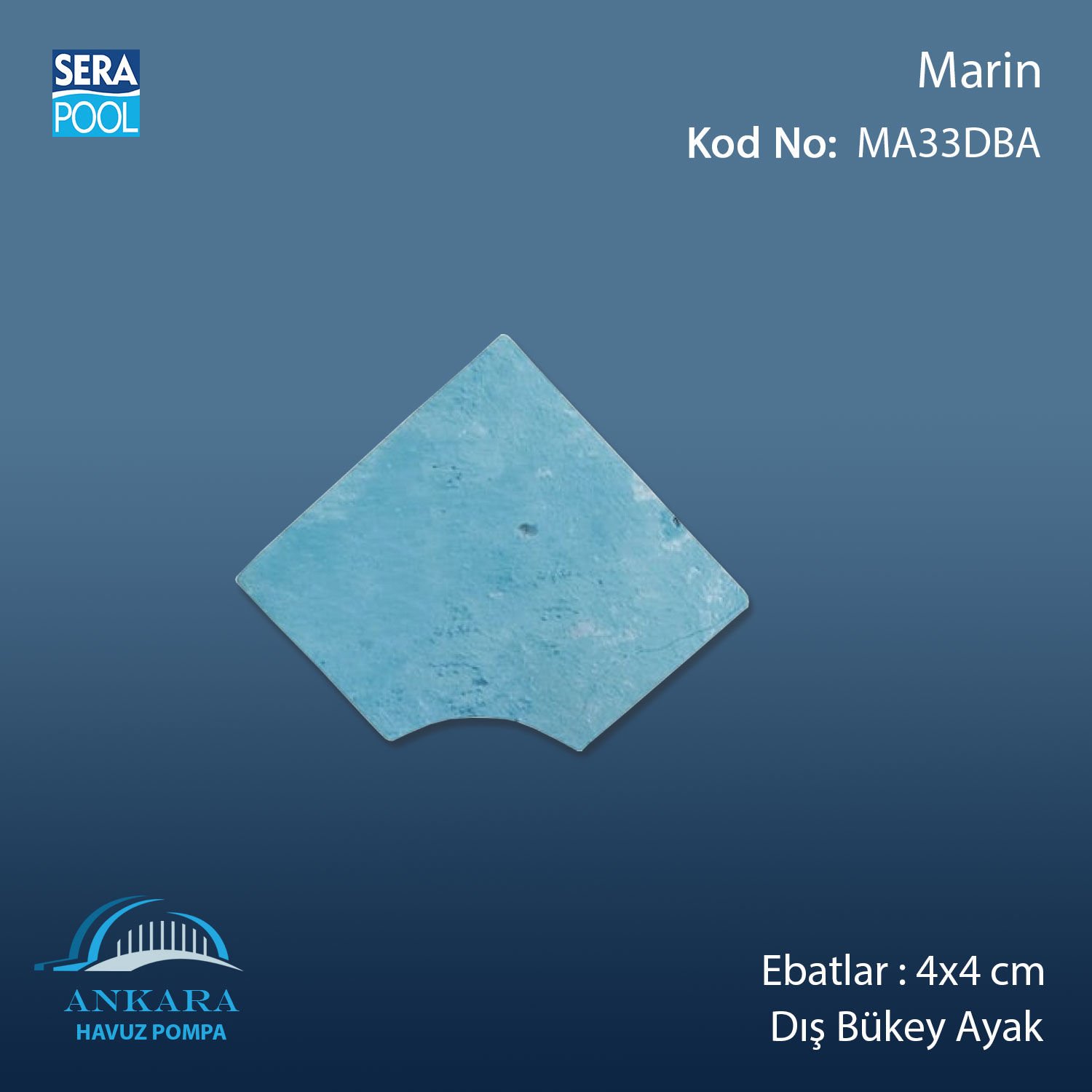 Marin 4x4 cm Dış Bükey Ayak