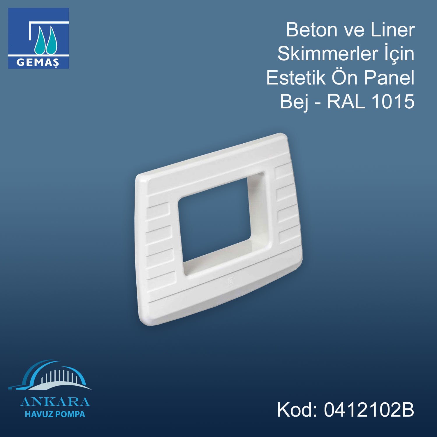 Beton ve Liner Skimmerler için Estetik Ön Panel - Bej - RAL 1015