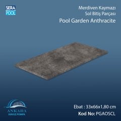 Pool Garden Anthracite 33x66x1,80 cm Merdiven Kaymazı Sol Bitiş