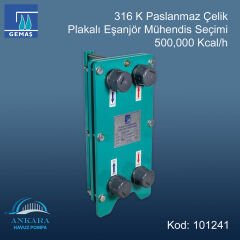 Gemaş Plakalı Eşanjör Mühendis Seçimi 500,000 Kcal/h