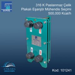 Gemaş Plakalı Eşanjör Mühendis Seçimi 500,000 Kcal/h