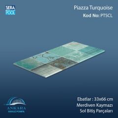Piazza Turquoise 33x66x1,80 cm Merdiven Kaymazı Sol Bitiş