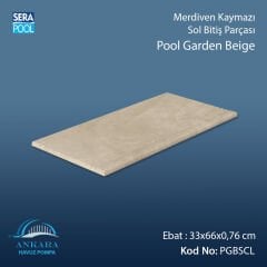Pool Garden Beige 33x66x0,76 cm Merdiven Kaymazı Sol Bitiş