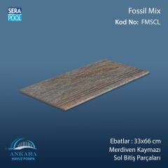 Fossil Mix 33x66x1,80 cm Merdiven Kaymazı Sol Bitiş