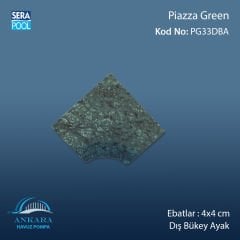 Piazza Green 4x4 cm Dış  Bükey Ayak