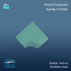 Piazza Turquoise 4x4 cm Dış Bükey Ayak