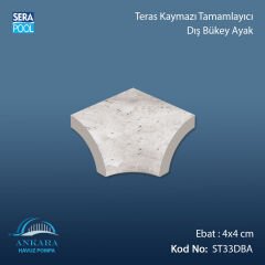Silver Traverten 4x4 cm Dış Bükey Ayak