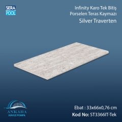 Silver Traverten 33x66x0,76 cm Infinity Kaymaz Karo Tek Bitiş