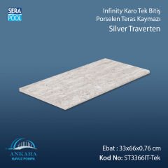 Silver Traverten 33x66x0,76 cm Infinity Kaymaz Karo Tek Bitiş