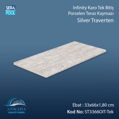 Silver Traverten 33x66x1,80 cm Infinity Kaymaz Karo Tek Bitiş