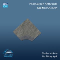 Pool Garden Anthracite 4x4 cm Dış Bükey Ayak