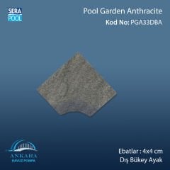 Pool Garden Anthracite 4x4 cm Dış Bükey Ayak