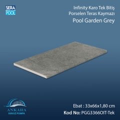 Pool Garden Grey 33x66x1,80 cm Infinity Kaymaz Karo Tek Bitiş